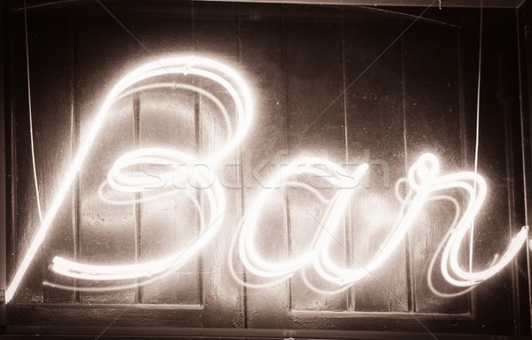 Glowing ' Bar ' sign at night Stock photo © Nejron