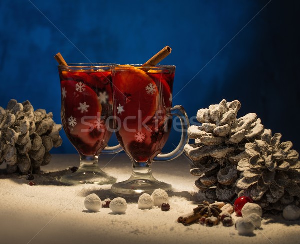Sıcak şarap Noel natürmort kış Stok fotoğraf © Nejron
