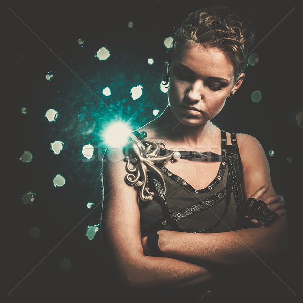Attractive steampunk girl with octopus Stock photo © Nejron