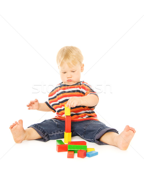 Güzel genç çocuk oynama entellektüel oyun Stok fotoğraf © Nejron