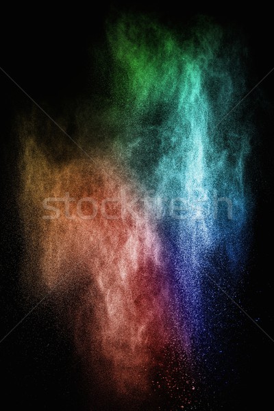 Farbenreich Pulver isoliert schwarz abstrakten Explosion Stock foto © Nejron