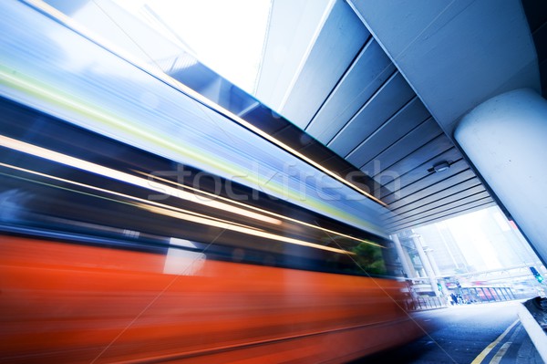Hızlı hareketli otobüs yol arka plan hızlandırmak Stok fotoğraf © Nejron