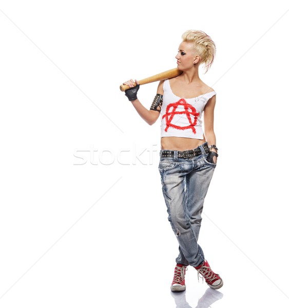 Punk girl with a bat Stock photo © Nejron
