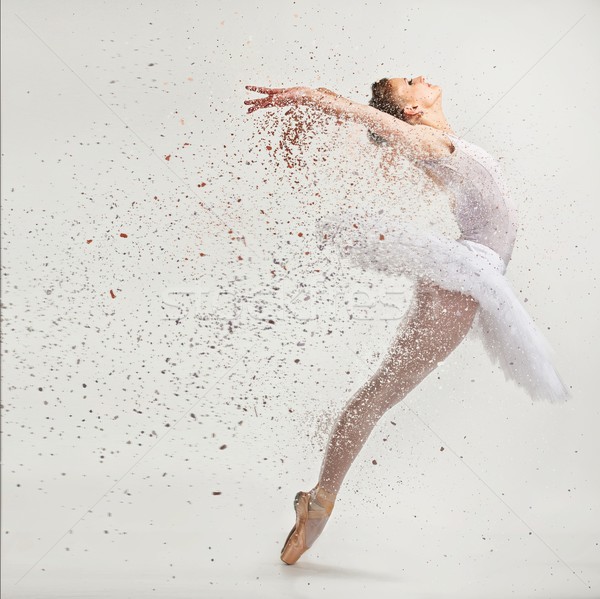 Young ballerina dancer in tutu performing on pointes  Stock photo © Nejron