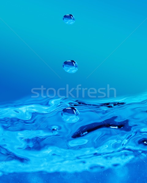 Stockfoto: Blauw · water · spatten · bubbels · abstract · natuur