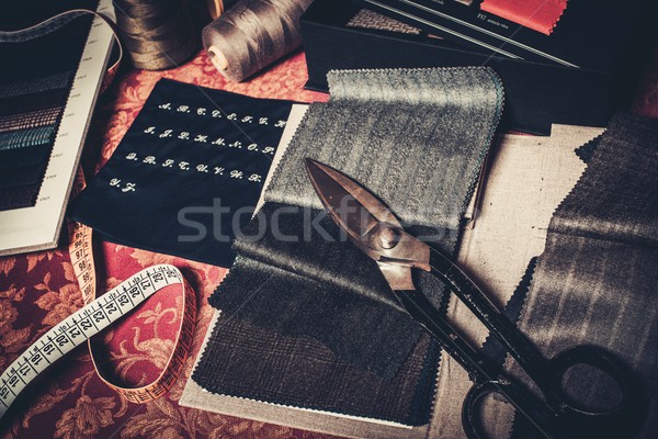 Cloth samples for custom made suits and jackets  Stock photo © Nejron