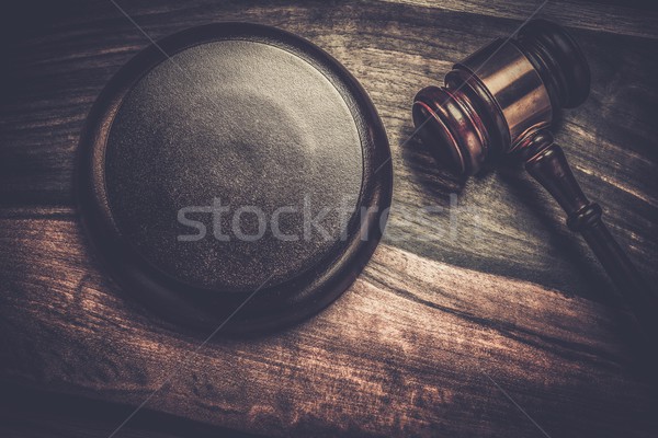 Judge's hammer on wooden table  Stock photo © Nejron