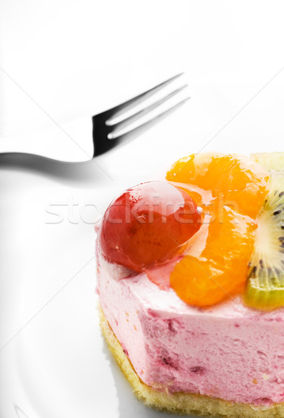 Tasty low-calorie fruit cake isolated on white background Stock photo © Nejron