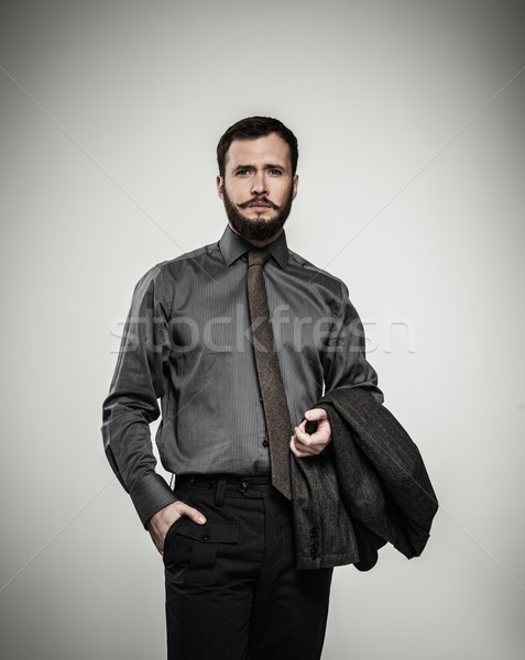 Handsome man with beard and jacket  Stock photo © Nejron
