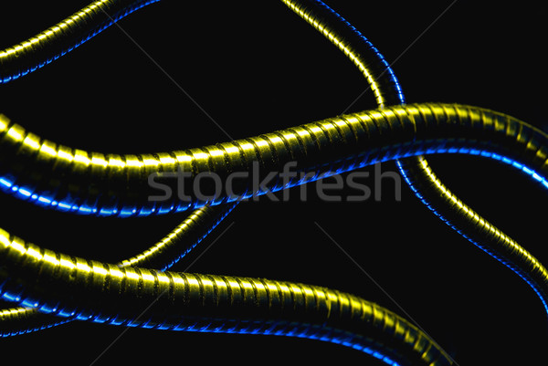 Foto stock: Colorido · metal · fios · isolado · preto · abstrato