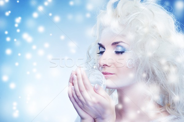 美しい 雪 クイーン クリスマス ボール 少女 ストックフォト © Nejron