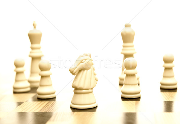Gry szachy odizolowany biały drewna czarny Zdjęcia stock © Nejron