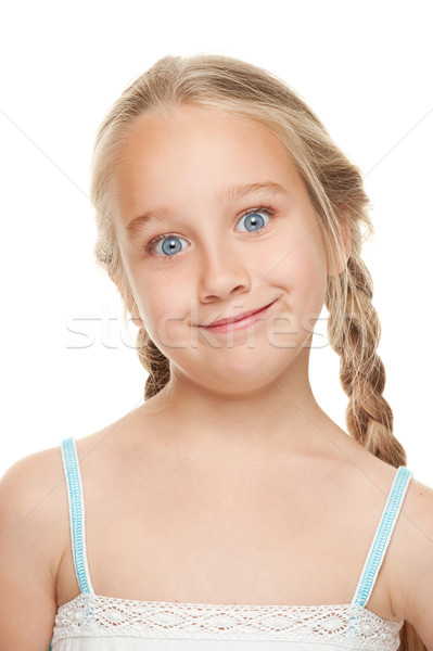 Little girl making funny face Stock photo © Nejron