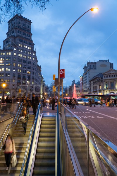 Famous Passeig de Gràcia in Barcelona at dusk Stock photo © Nejron