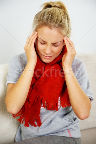 Young blond sick woman with headache  Stock photo © Nejron