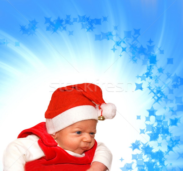 Adorable baby in Santa suit on abstract background Stock photo © Nejron