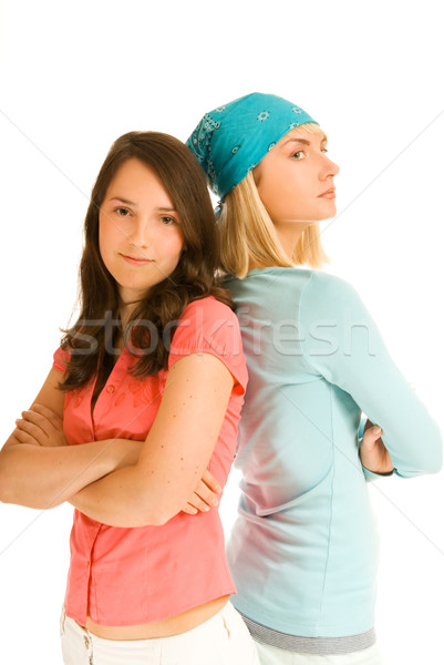 Two teenage girl in odds with each other Stock photo © Nejron