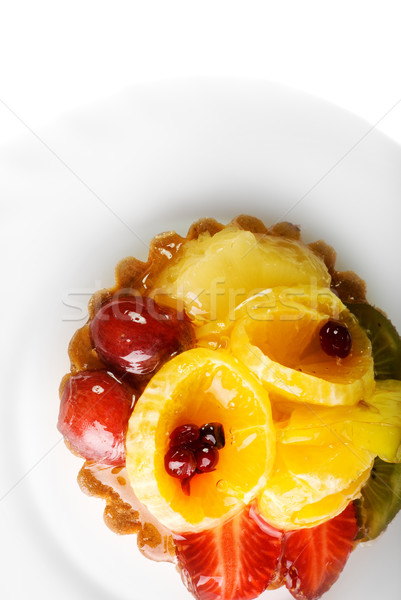 Low-calorie fruit cake isolated on white background Stock photo © Nejron
