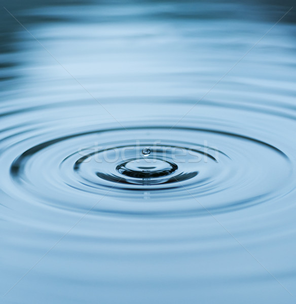 Droplet falling in blue water Stock photo © Nejron
