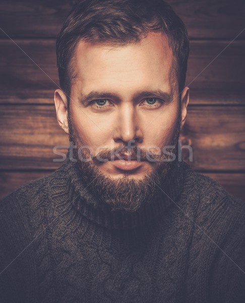 Bel homme cardigan bois rural [[stock_photo]] © Nejron