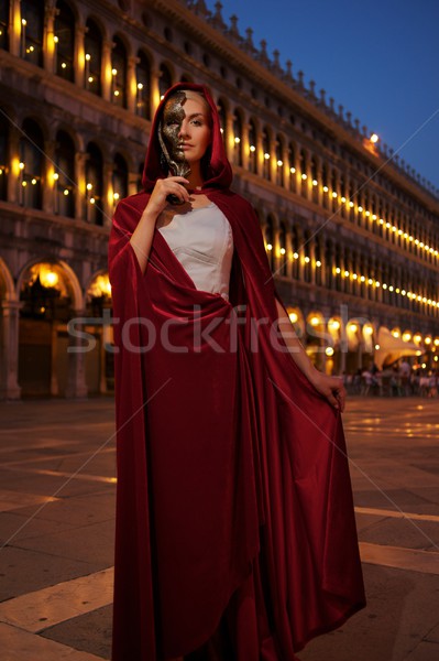 Woman with a mask on San Marco square  Stock photo © Nejron