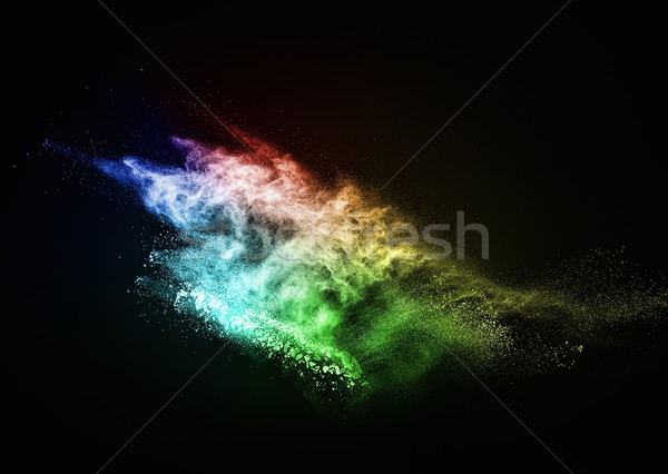 Colorido polvo aislado negro resumen explosión Foto stock © Nejron