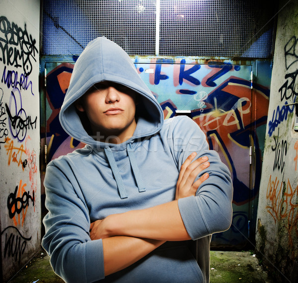 Stock foto: Cool · schauen · Hooligan · Graffiti · gemalt · Gateway