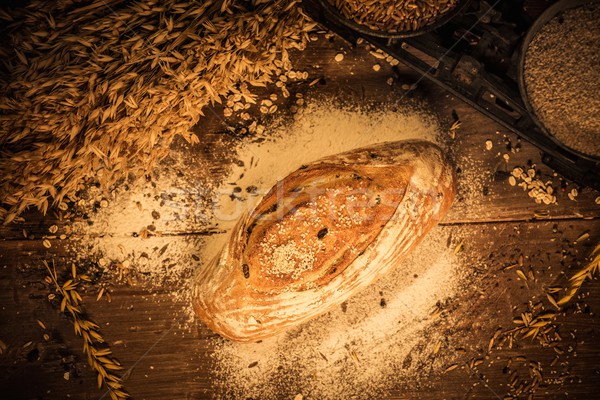 Homemade baked bread on a table Stock photo © Nejron