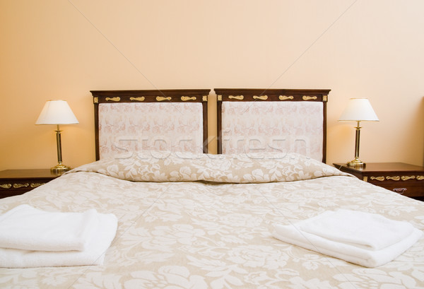 Stock photo: Hotel double room