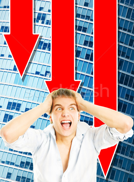 Young business man in panic Stock photo © Nejron