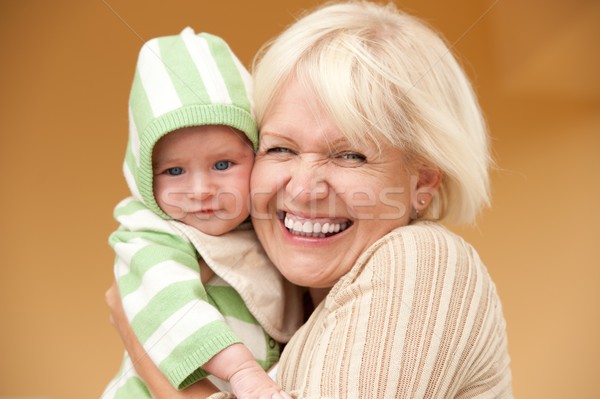 Heureux grand-mère petit-enfant bébé sourire fond [[stock_photo]] © Nejron