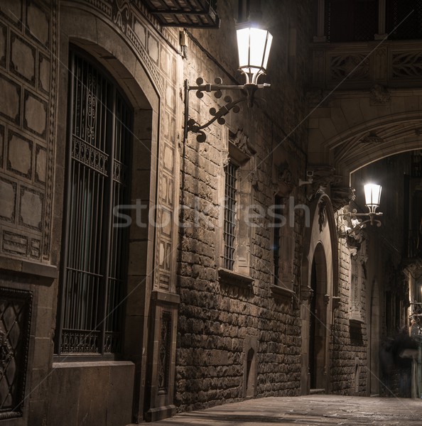 Bridge at Carrer del Bisbe  in Barri Gotic, Barcelona Stock photo © Nejron