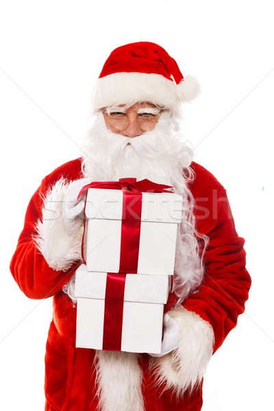 Stockfoto: Kerstman · geïsoleerd · witte · gezicht · man