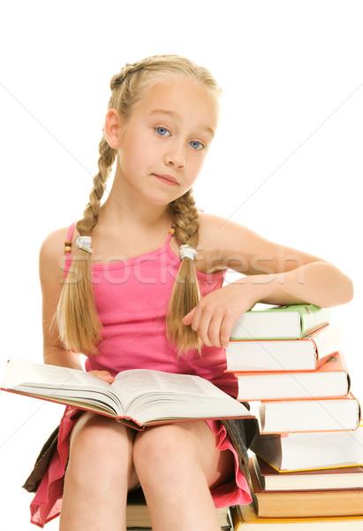 Picture of a thinking schoolgirl Stock photo © Nejron