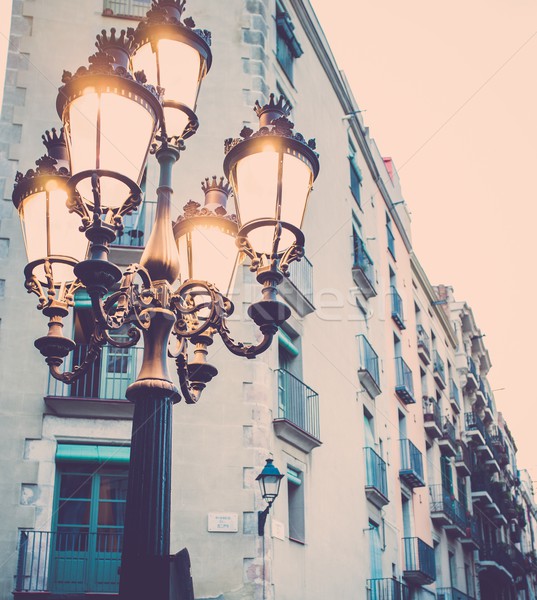 Streetlight against building facade Stock photo © Nejron