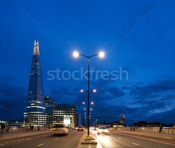 Illuminated The Shard skyscraper at night in London, England Stock photo © Nejron