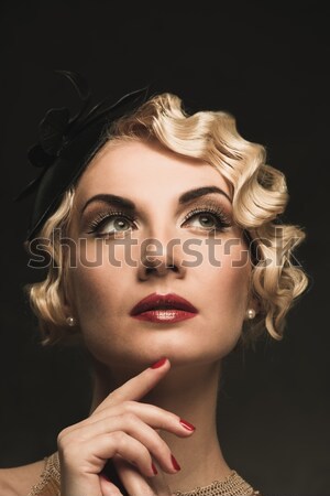 Aantrekkelijk blond dame sexy mode achtergrond Stockfoto © Nejron