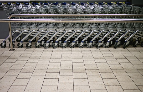 Empty shopping trolleys in a market Stock photo © Nejron