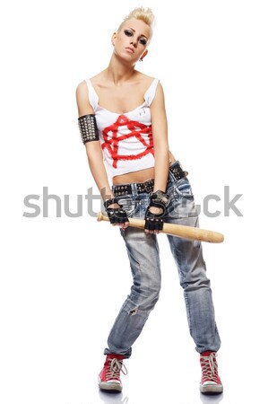 Punk girl with a bat Stock photo © Nejron