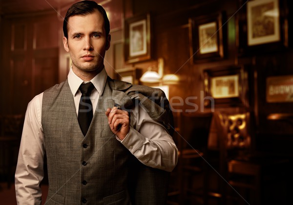 Man in  luxury vintage interior Stock photo © Nejron