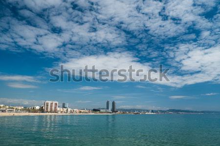 View of harbour with yachts in Barceloneta neighborhood Stock photo © Nejron