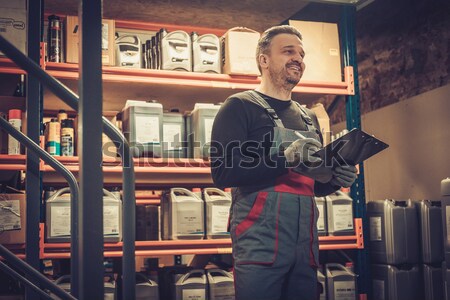 MIddle-aged tourist with backpack meeting someone in railroad station building Stock photo © Nejron