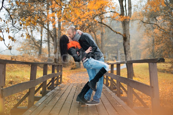 счастливым пару целоваться улице красивой Сток-фото © Nejron