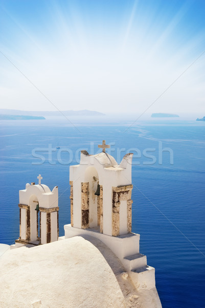 Kirche Meer Insel Griechenland Wasser Stock foto © Nejron