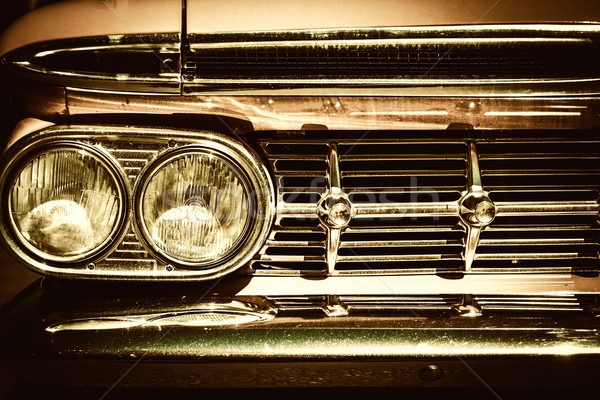 Close-up of retro car facia with chrome grille Stock photo © Nejron