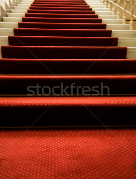 Foto stock: Escaleras · cubierto · alfombra · roja · diseno · hotel · teatro