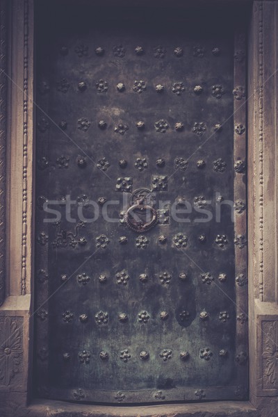 Eski Metal kapı duvar soyut Stok fotoğraf © Nejron
