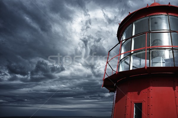燈塔 暴風雨 天空 雲 藍色 旅行 商業照片 © Nejron