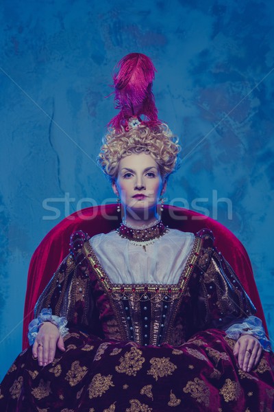 Királyi ül trón erő ruházat stílus Stock fotó © Nejron
