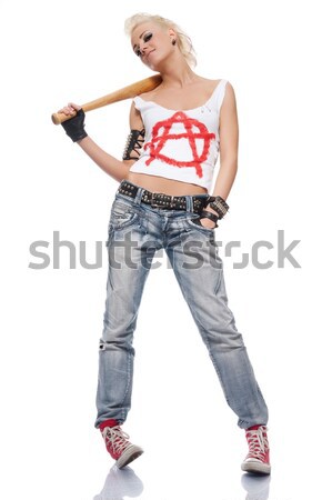 Punk girl with a bat Stock photo © Nejron